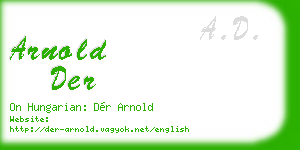 arnold der business card
